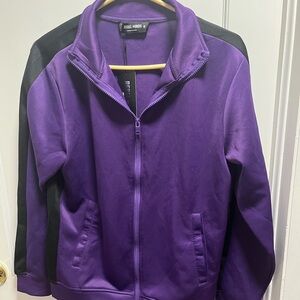 Rebel Minds Purple Bomber Jacket with Stand-Up Collar